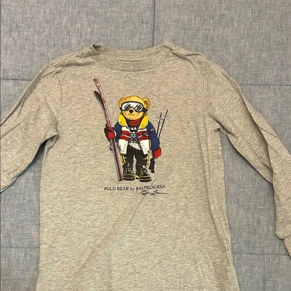 Polo by Ralph Lauren Gray Long Sleeve Kids Tee - Picture 1 of 4